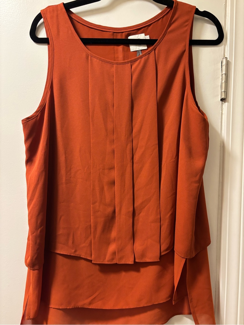 HD in Paris Burnt Orange Sleeveless Layered Top - size 14